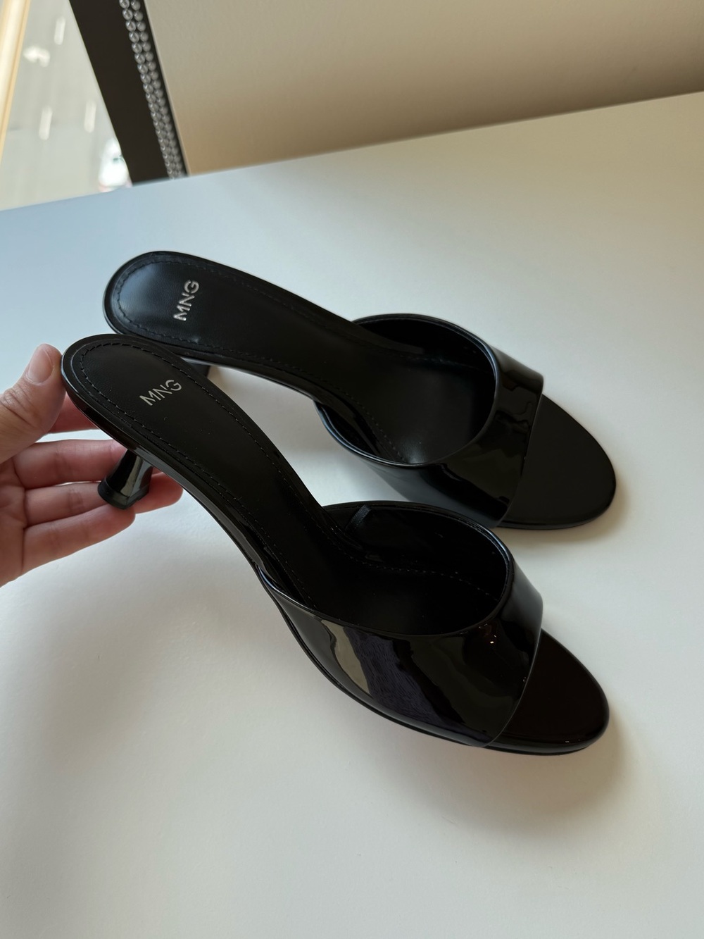 Mango kiten-heel sandals